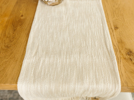 Gold Thread & Fringe Table Runner -108”