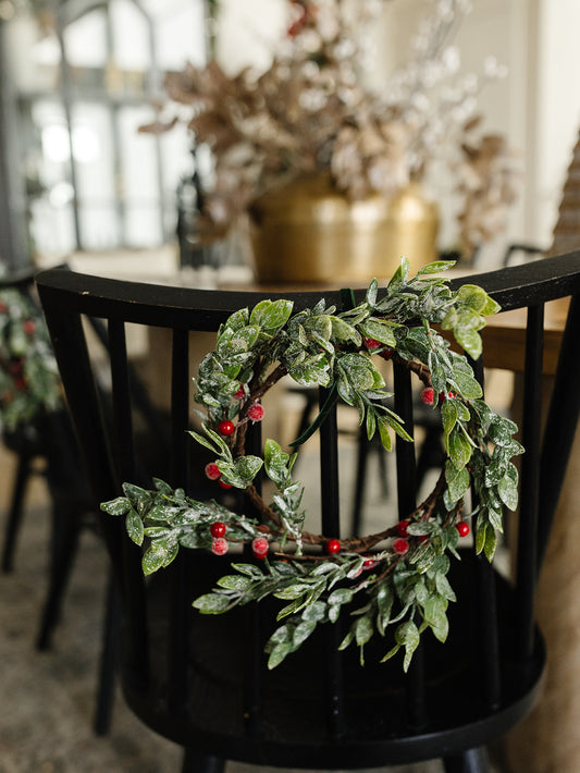 Frosted Leaves and Berry Wreath