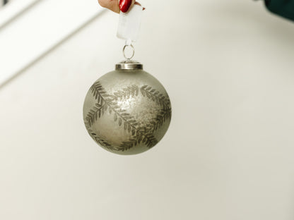 Mercury Glass Ornament with Etched Pattern - Local pickup only