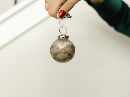 Mercury Glass Ornament with Etched Pattern - Local pickup only