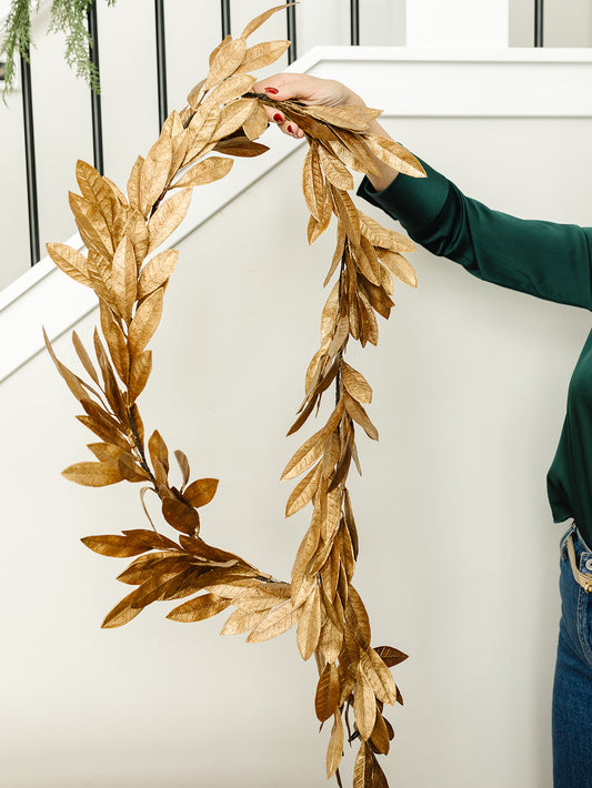 Champagne Bay Leaf Garland - 72”