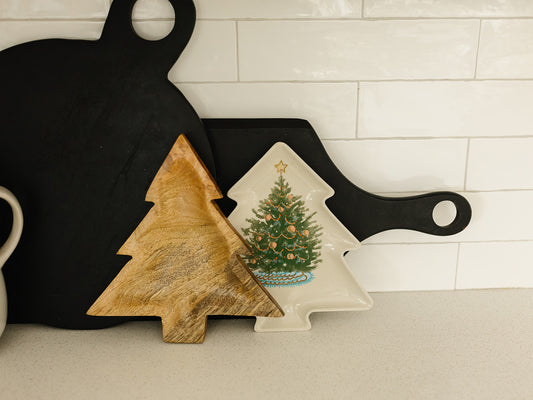 Tree Shaped Plate with Christmas Tree