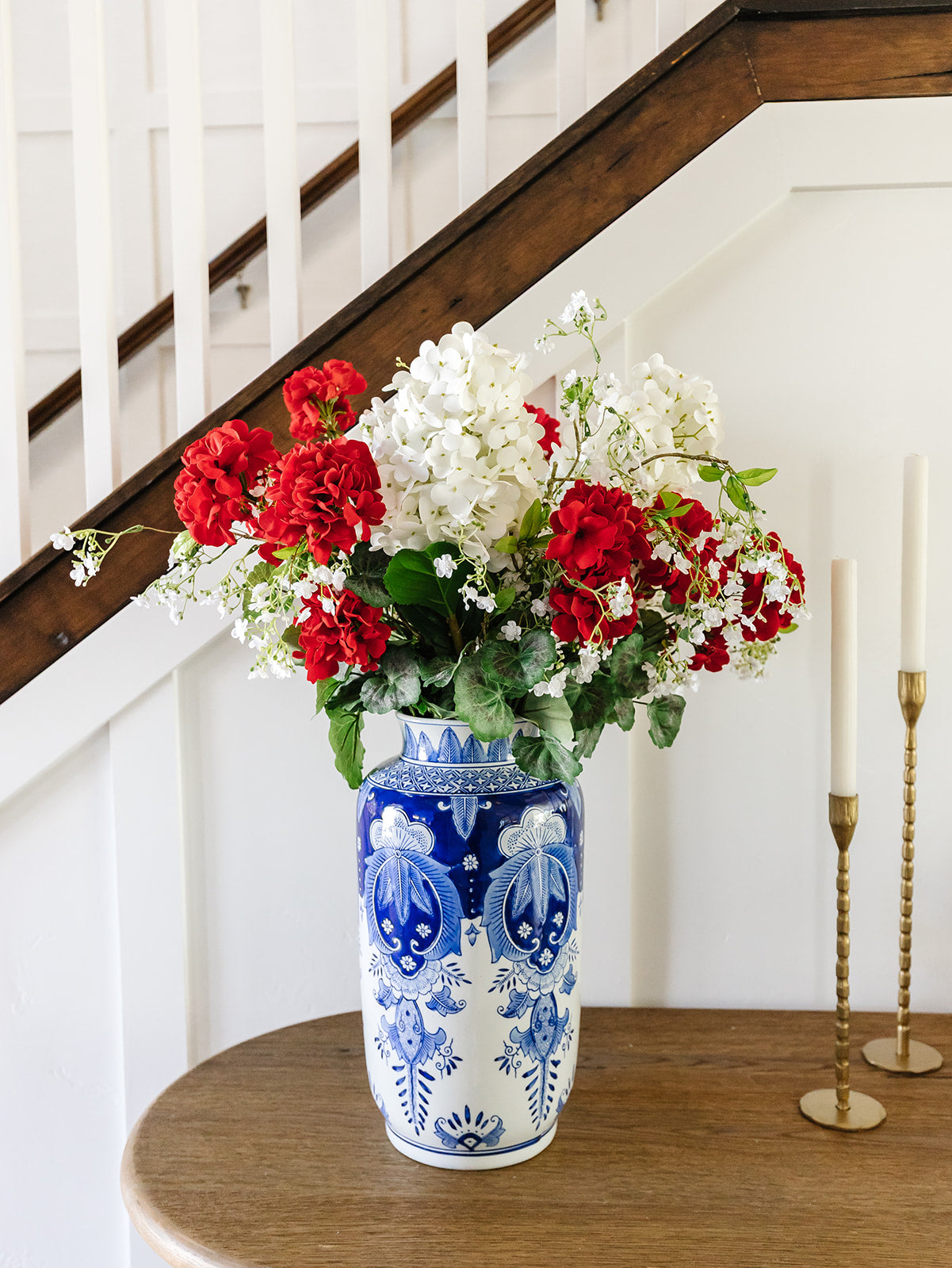 Royal Blue and White Tall Vase - (local pick up only on this item)