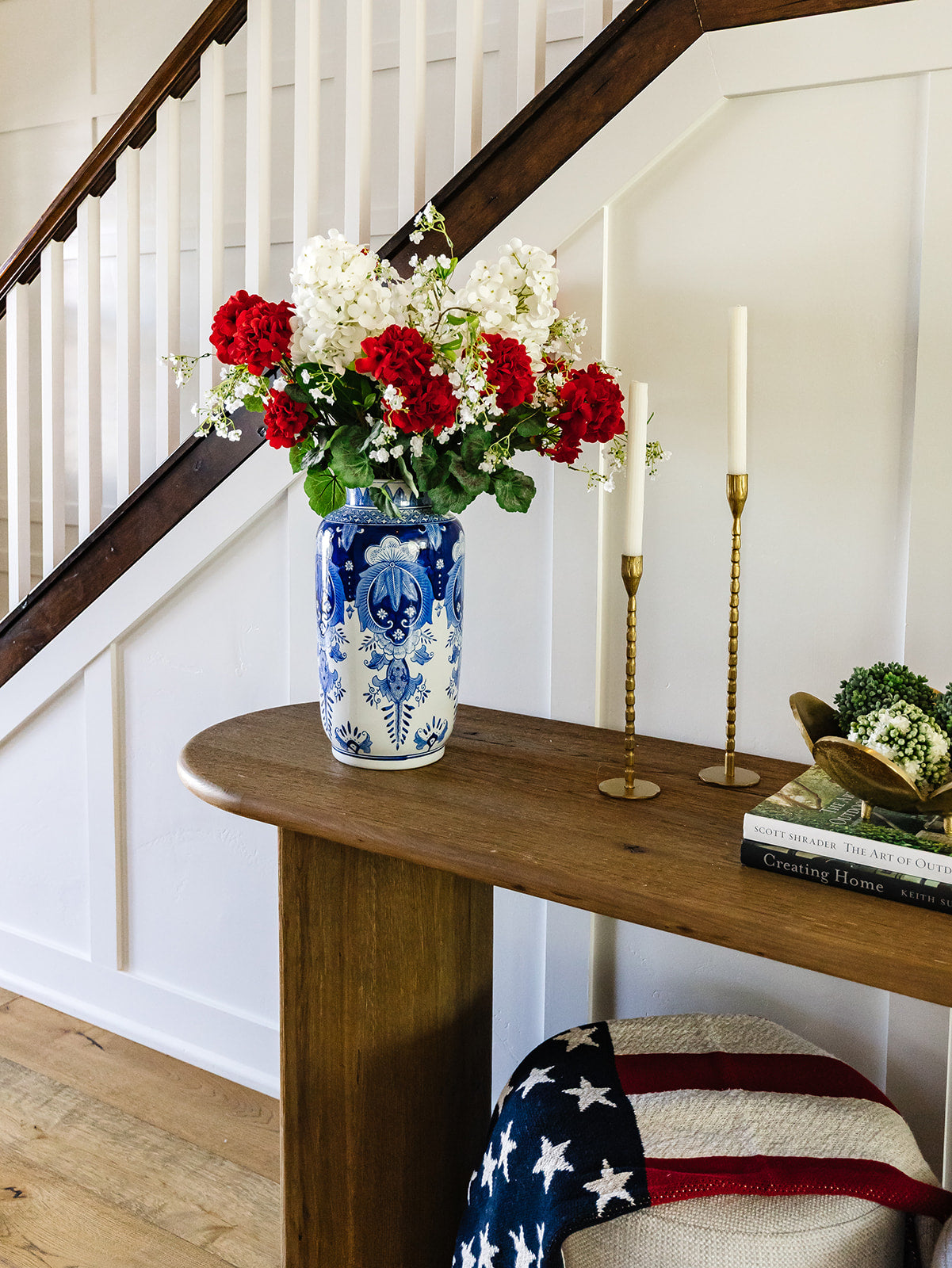 Royal Blue and White Tall Vase - (local pick up only on this item)