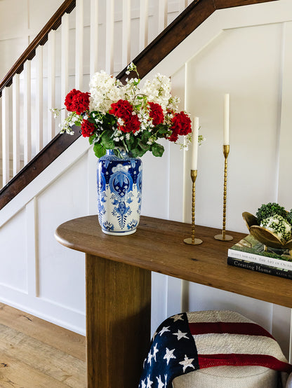 Royal Blue and White Tall Vase - (local pick up only on this item)