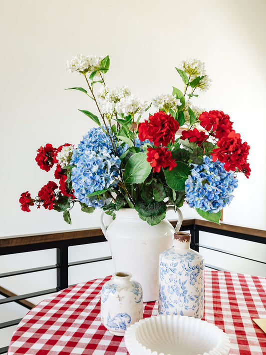 White Snowball Hydrangea Branch - 45"