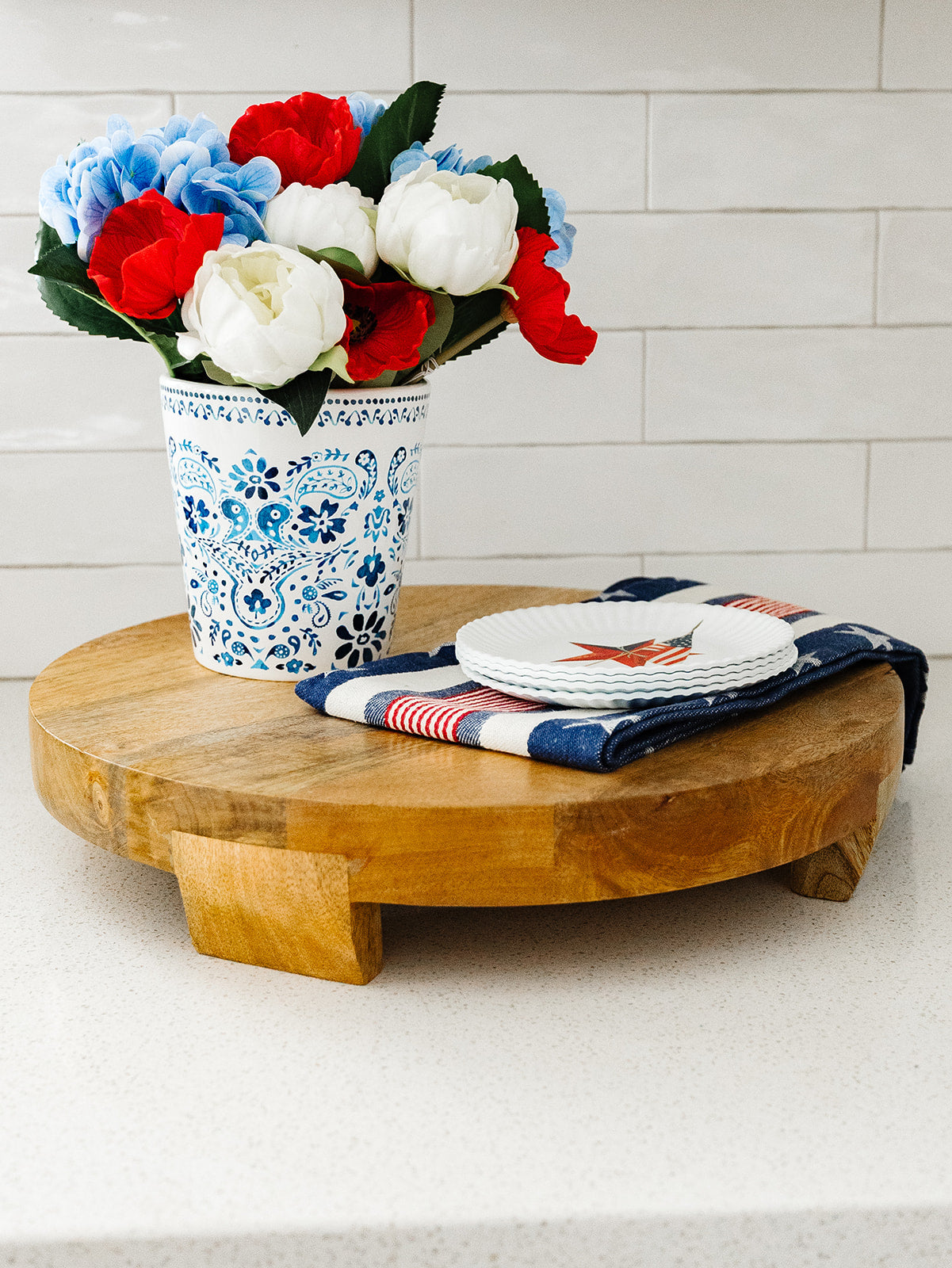 Mango Wood Footed Pedestal