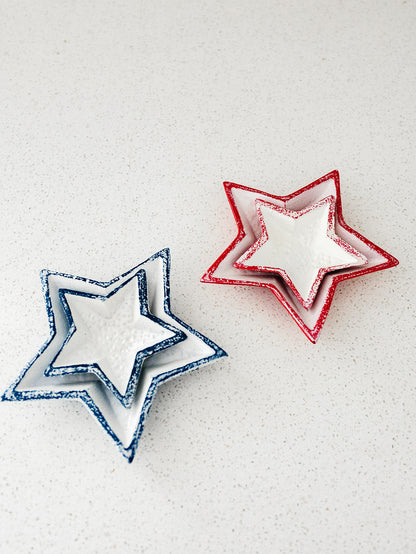 Metal Star Dishes - Set of 2 - 2 colors available
