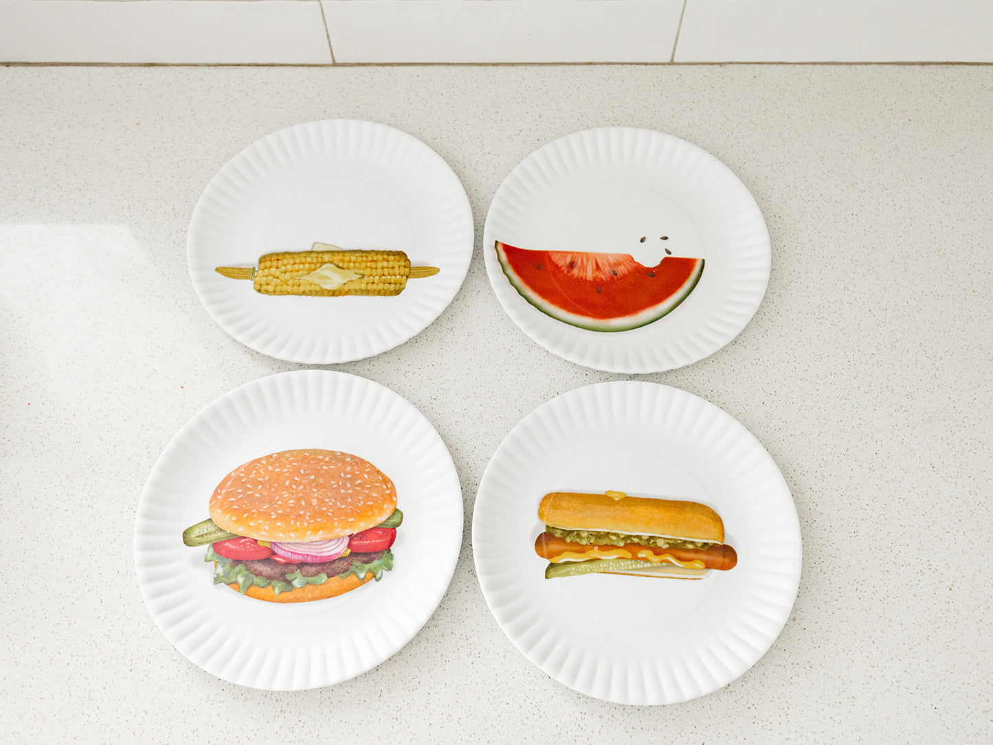 BBQ Melamine Plates - Set of 4 Styles