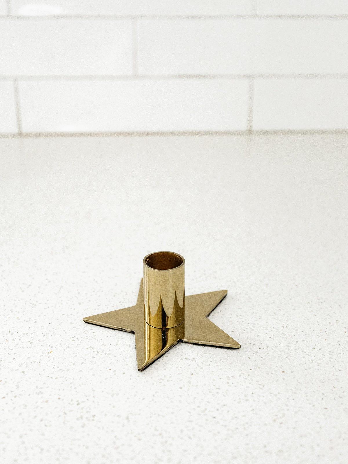 Single Star Shape Gold Taperholder