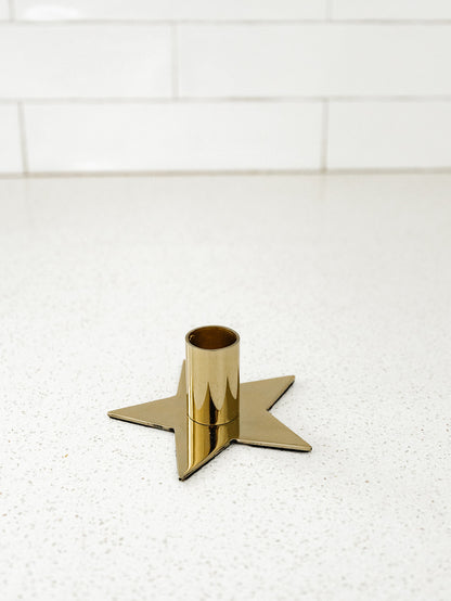 Single Star Shape Gold Taperholder