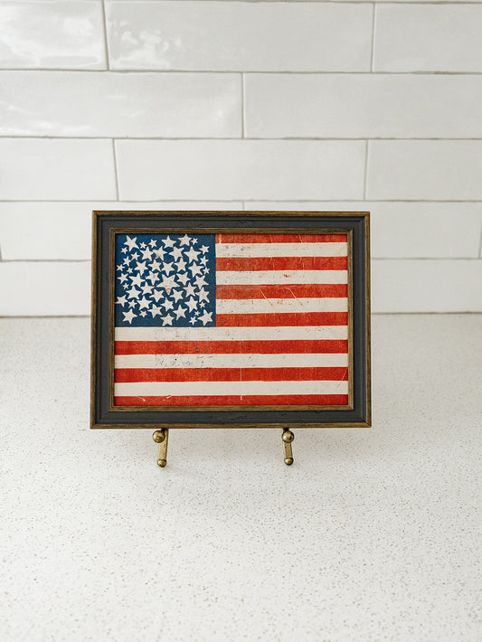 Rustic American Flag Framed Art - 2 Sizes