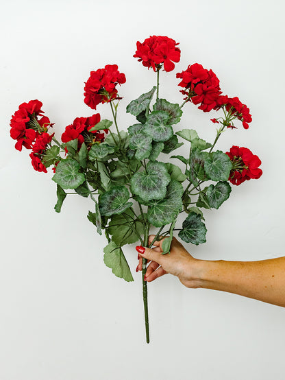 Red Geranium Spray - 24”