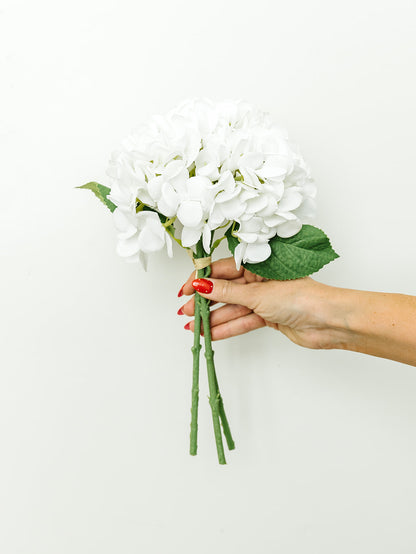 Real Touch 13" White Hydrangea Bundle