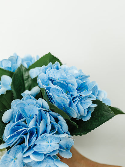 Real Touch Blue Hydrangea Bundle of 3 Stems - 13"