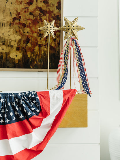 Gold Metal Stars on Marble Base - Set of 3