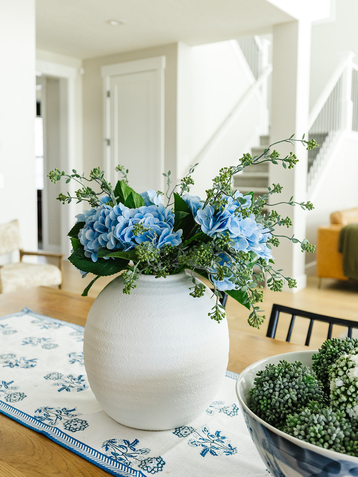 Real Touch Blue Hydrangea Bundle of 3 Stems - 13"