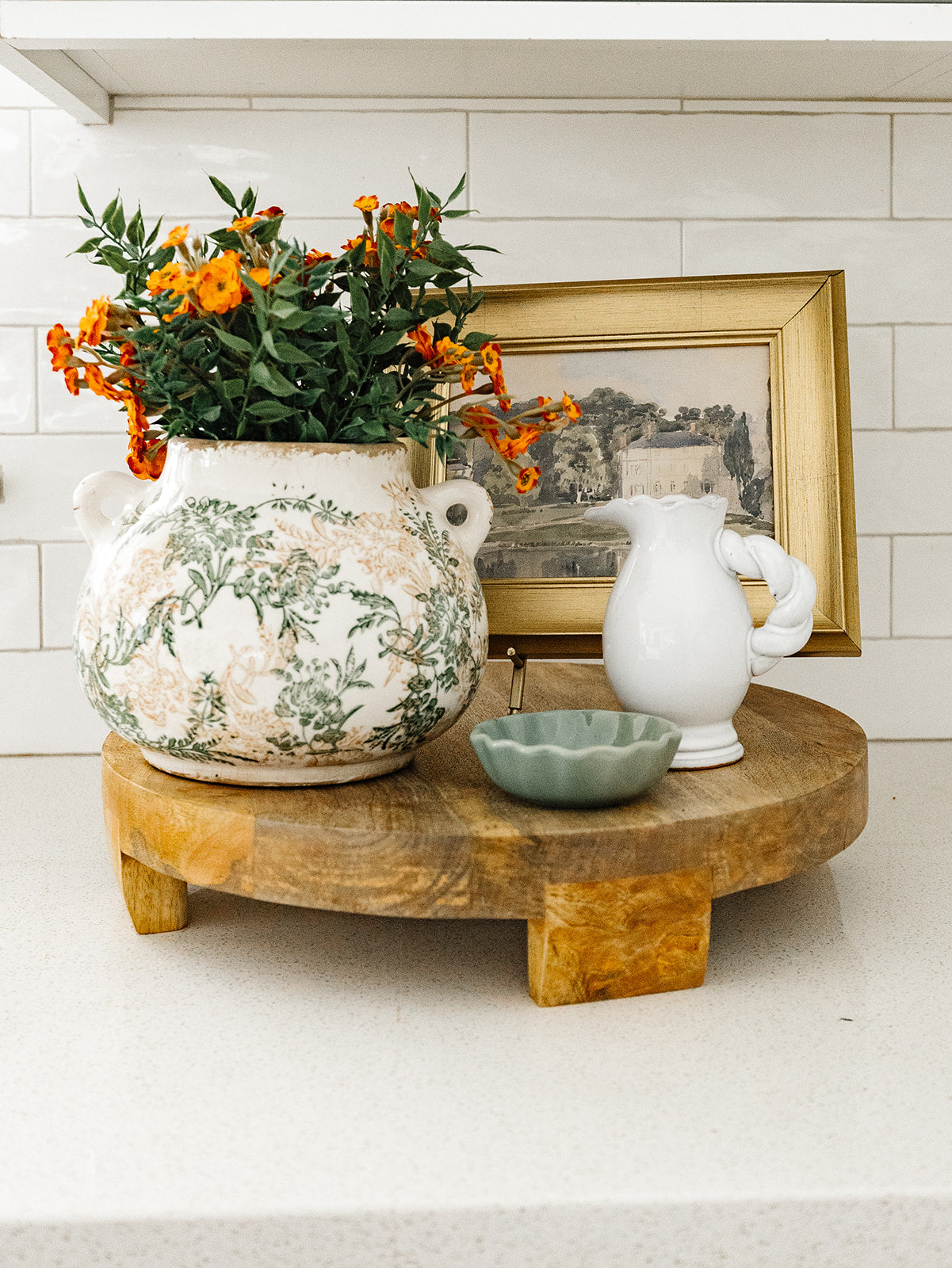 Mango Wood Footed Pedestal