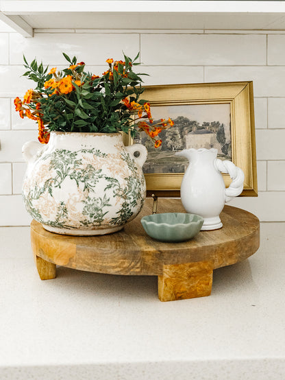 Mango Wood Footed Pedestal