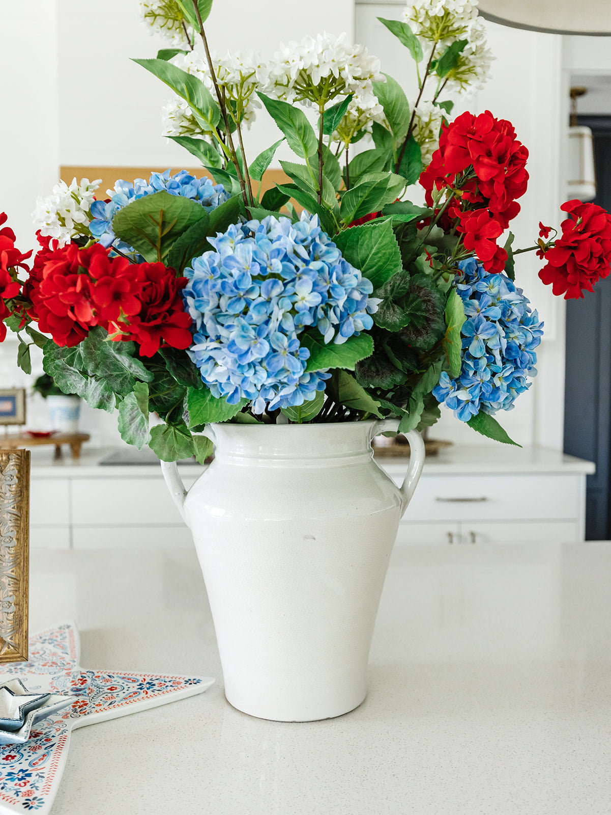 Red Geranium Spray - 24”