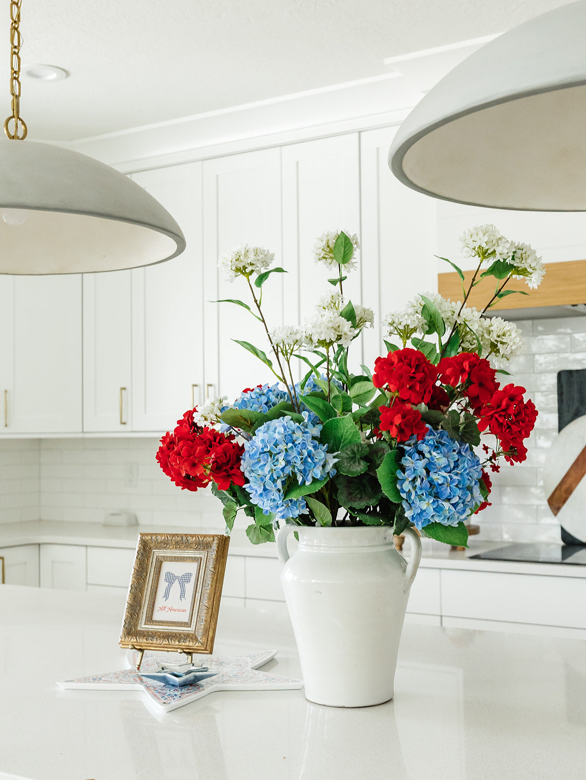 White Snowball Hydrangea Branch - 45"