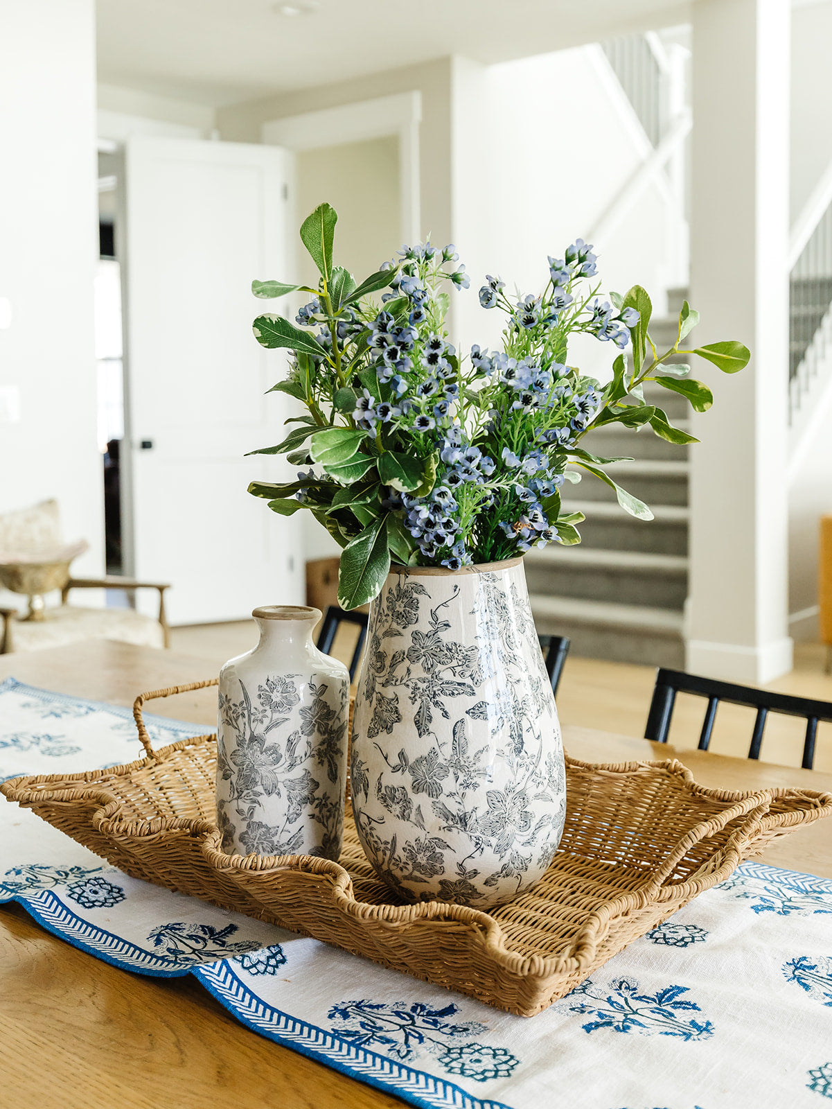 Handwoven Rattan Scalloped Tray - 2 Sizes