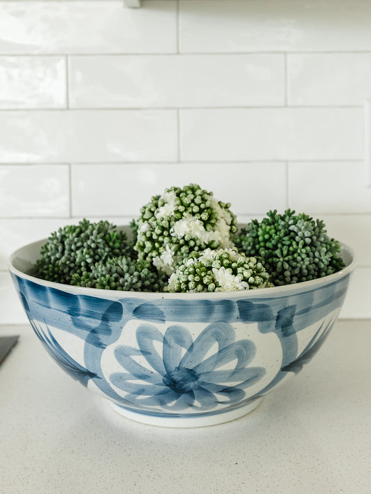 Hand Painted Blue Bowl - local pick up only on this item