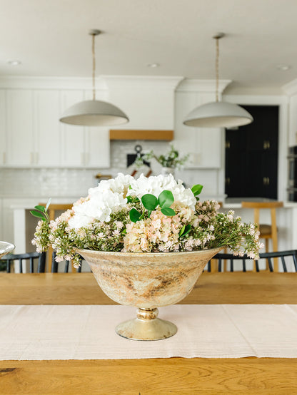 Light Pink/Yellow Real Touch Hydrangea Bundle - 12"