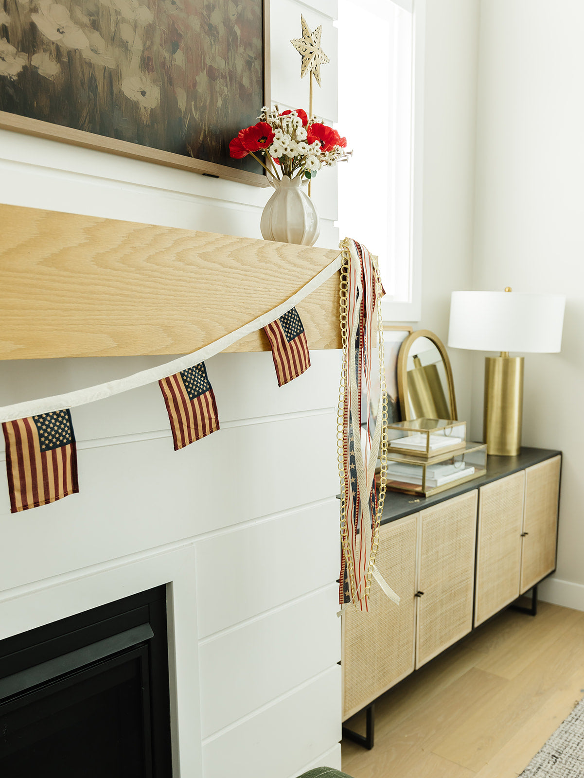 American Flag Garland - 9’