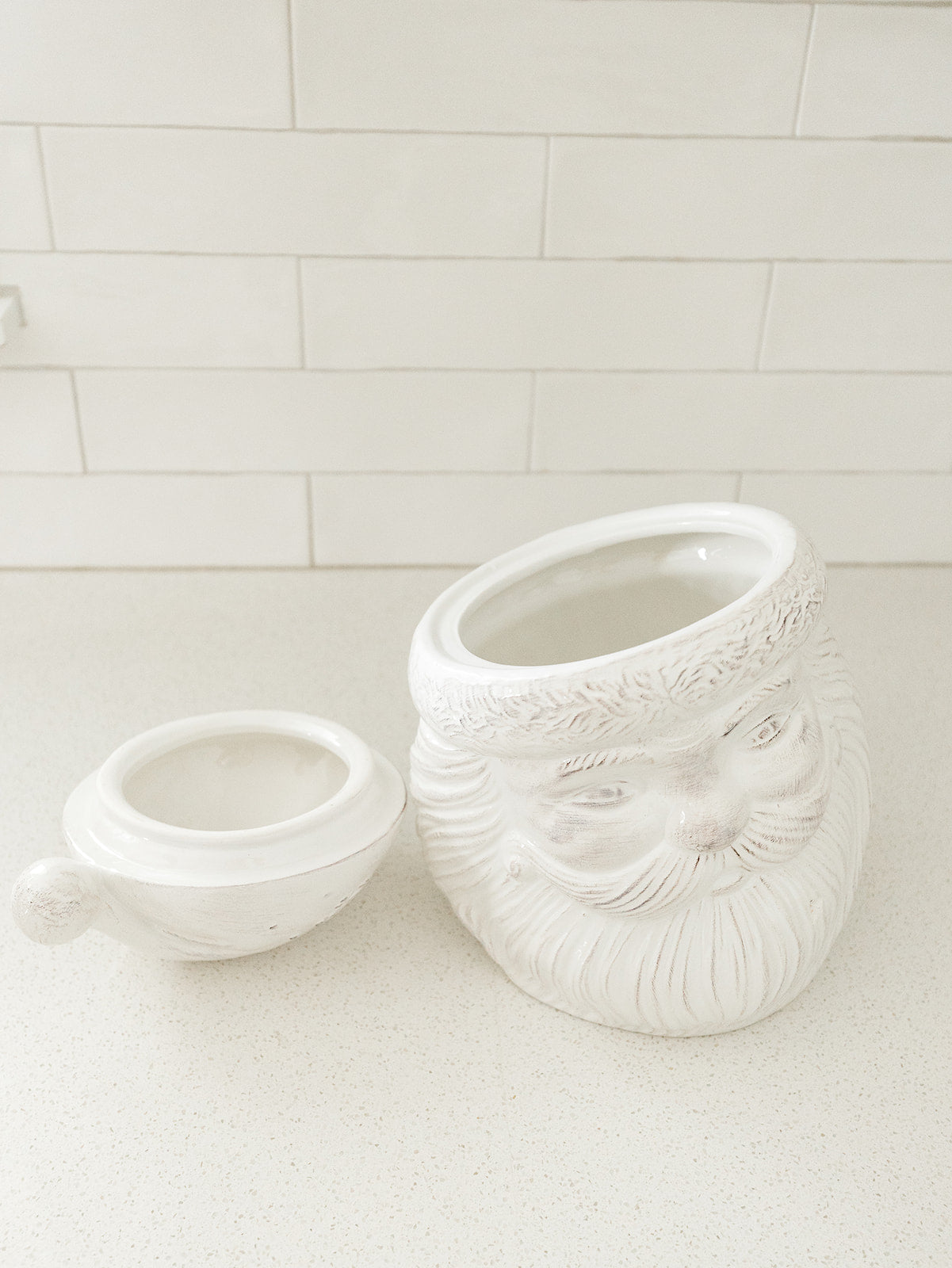 White Santa Cookie Jar