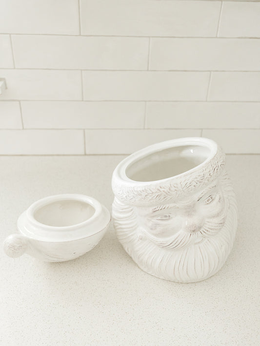 White Santa Cookie Jar