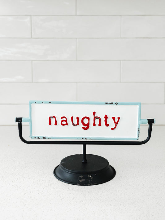 Naughty Nice Flip Sign