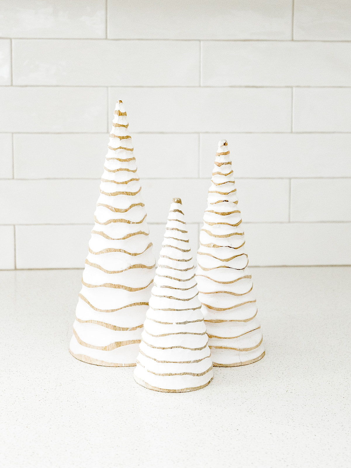 Natural and White Curvy Tree - 3 Sizes