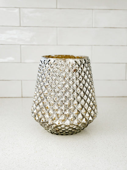Mercury Glass Honeycomb Vase - 2 Sizes