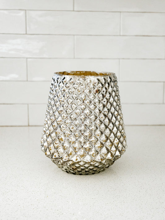 Mercury Glass Honeycomb Vase - 2 Sizes