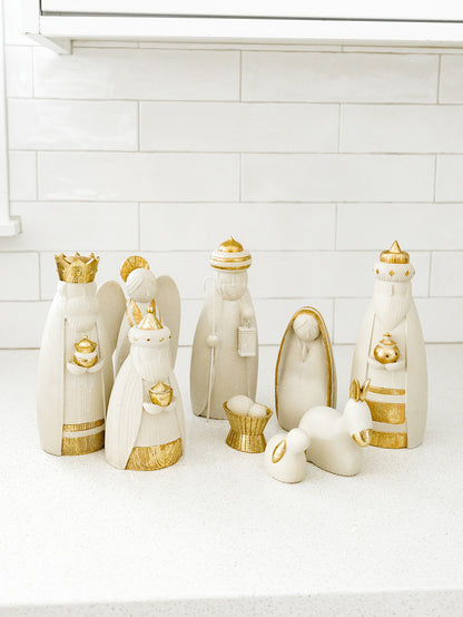 Beige and Gold Nativity - 9 Pieces