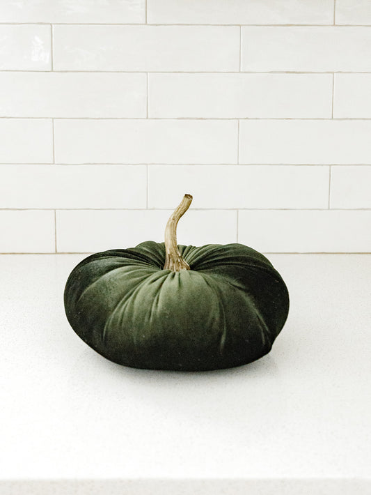 Green Velvet Pumpkin - 2 Sizes