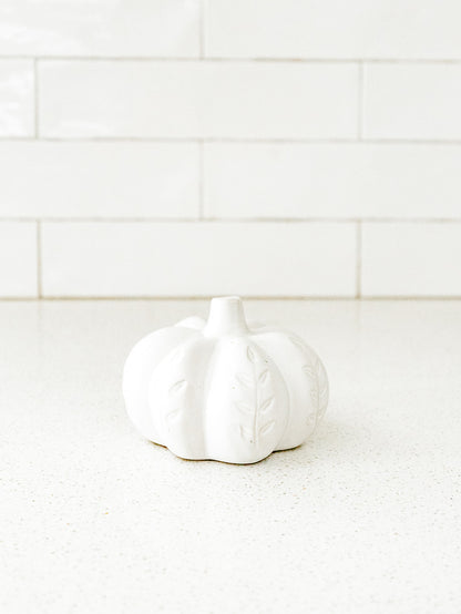 White Ceramic Pumpkin - 2 Sizes
