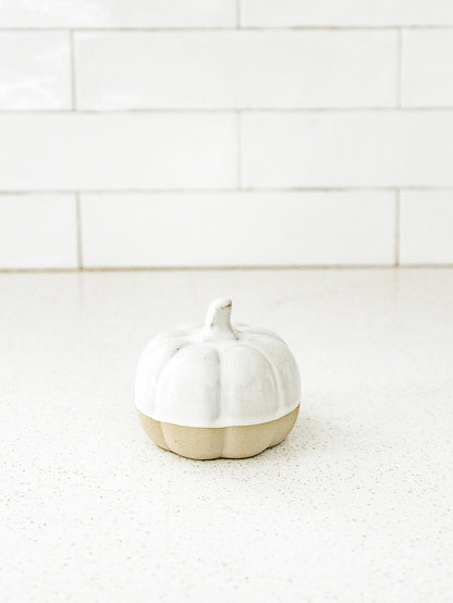 Small Glazed Ceramic Pumpkin