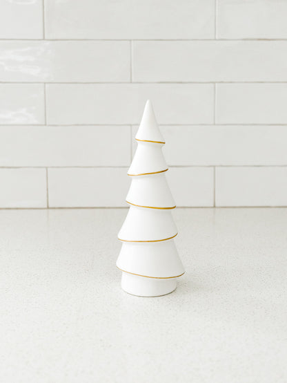 Alpina Porcelain Tree - White with Gold Trim