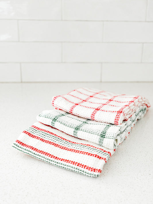 Christmas Waffle Tea Towel - 3 Styles