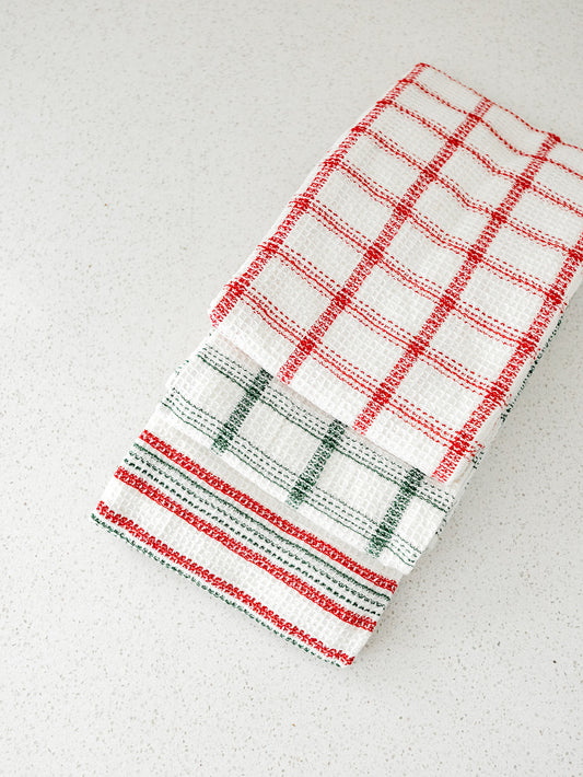 Christmas Waffle Tea Towel - 3 Styles