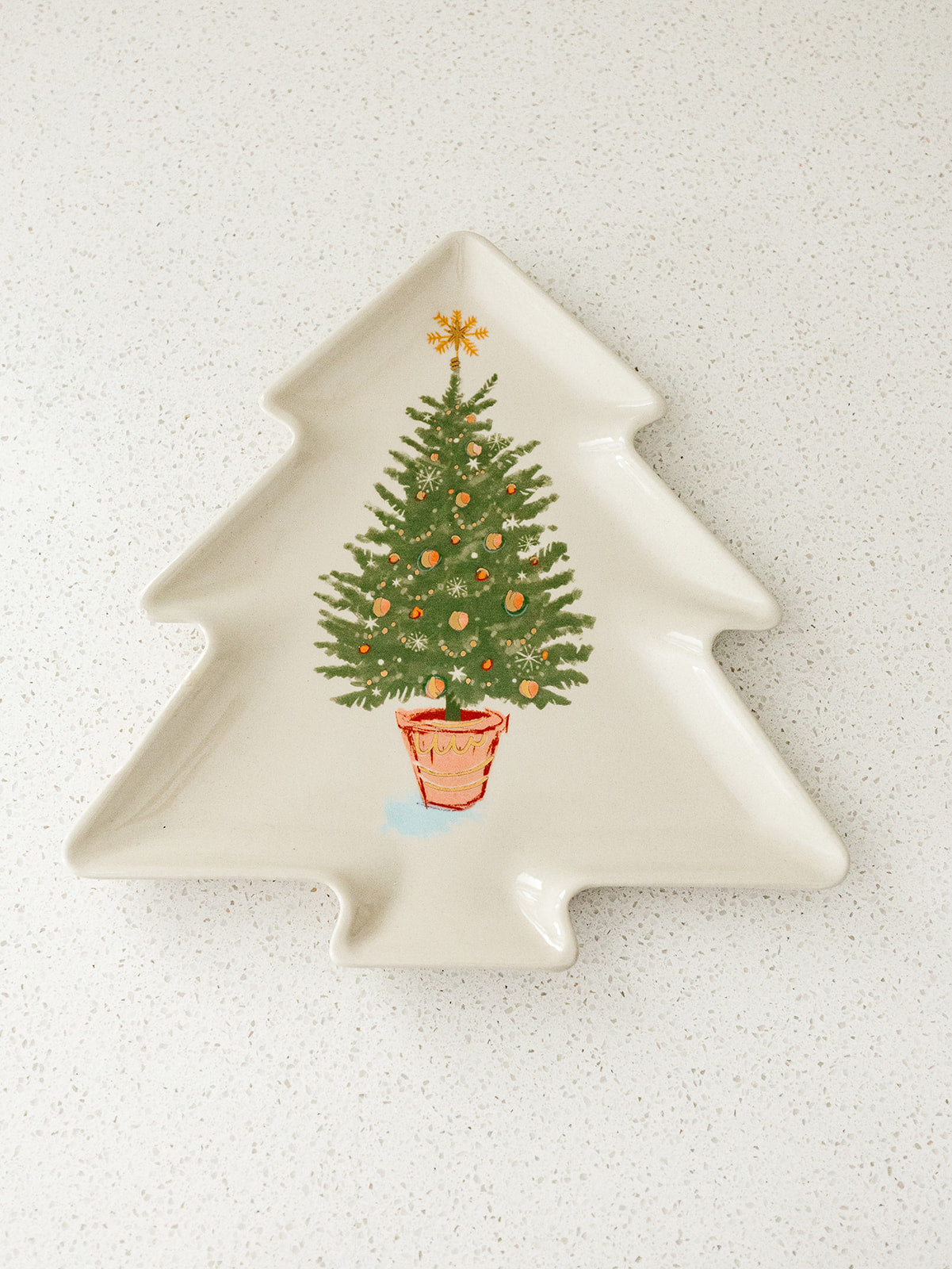 Tree Shaped Plate with Christmas Tree