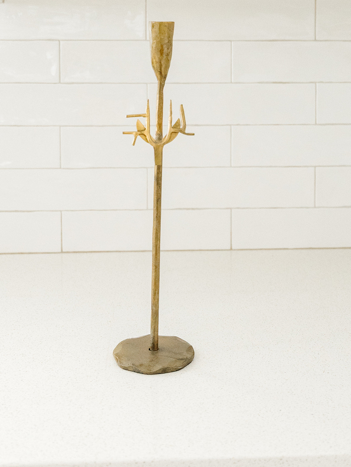 Forged Antique Gold Deer Taper, Set of 3