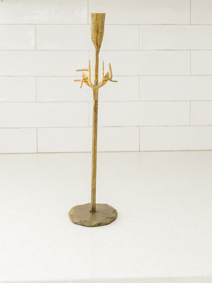 Forged Antique Gold Deer Taper, Set of 3