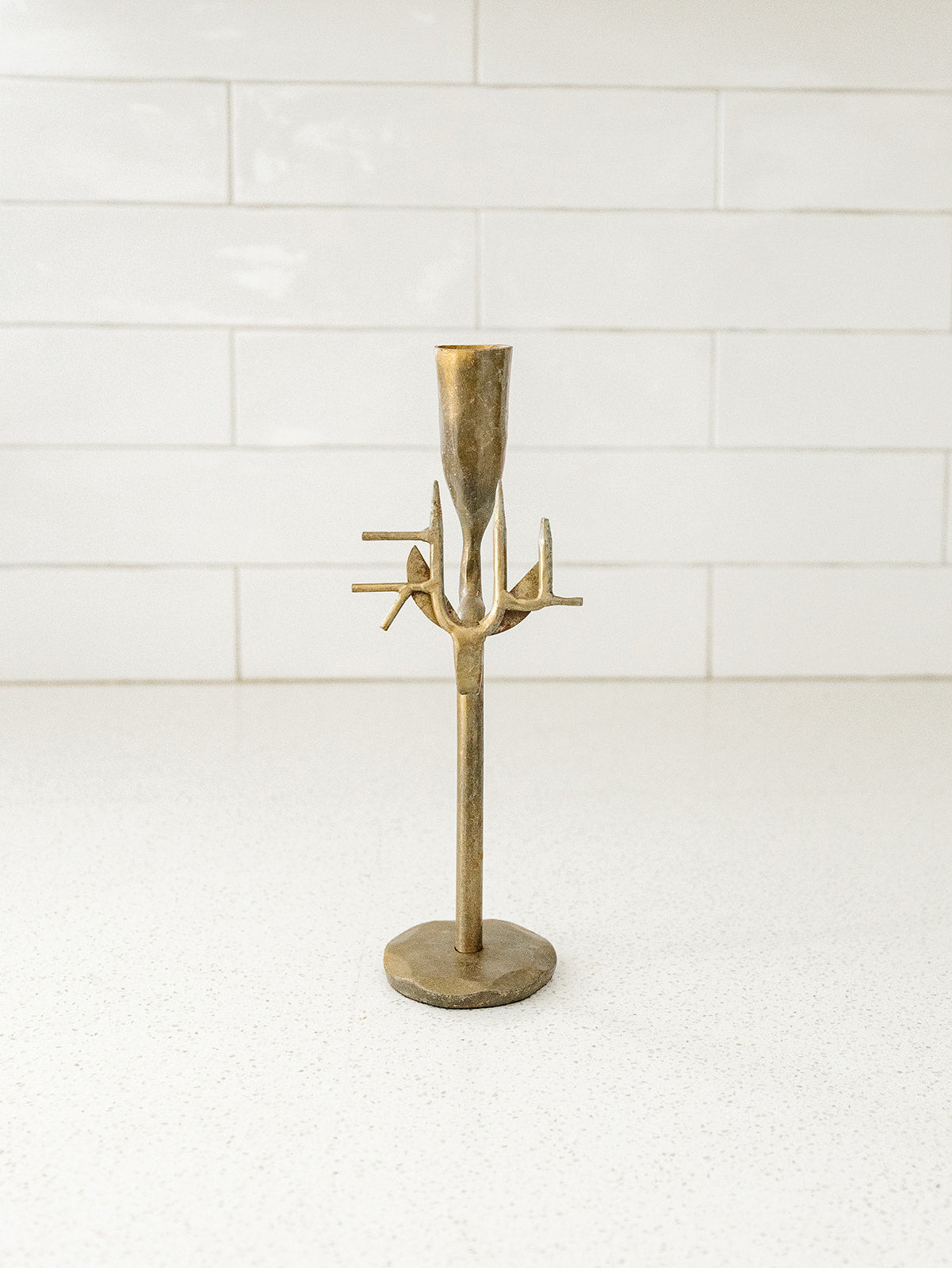 Forged Antique Gold Deer Taper, Set of 3