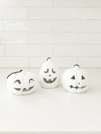 White LED Jack O Lantern - 3 Styles