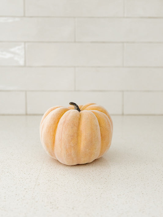 Orange Flocked Pumpkin - 4.75"