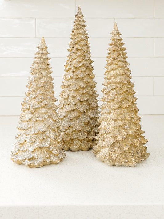 Gold Sparkle Fir Tree - 3 Sizes