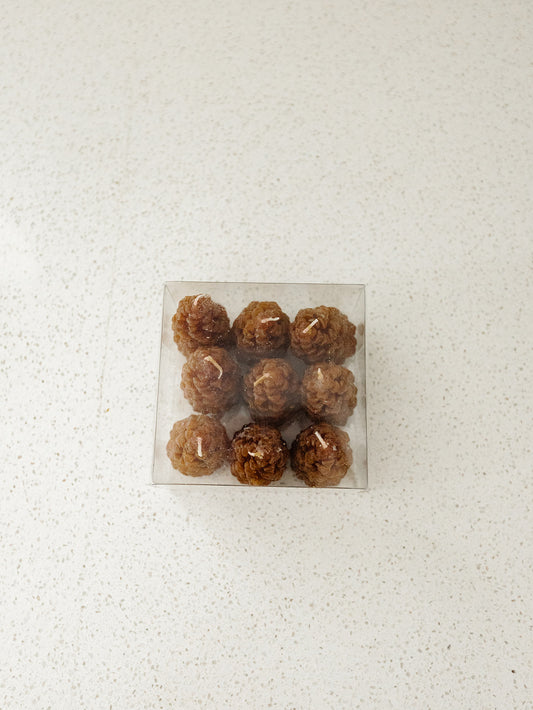 Pinecone Shaped Tealights - 2 Sizes - Set of 9